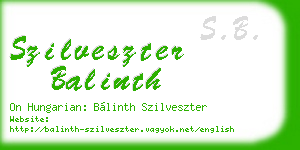 szilveszter balinth business card