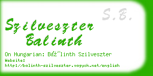 szilveszter balinth business card